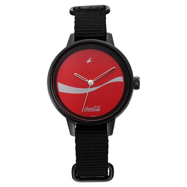 Fastrack Coca Cola Edition By Fastrack Quartz Analog Red Dial Nylon Strap Watch for Girls - image number 2