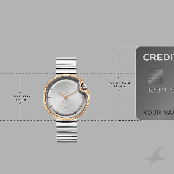 Fastrack Groove Analog with Silver Dial Silver Metal Strap Watch for Girls - image number 3