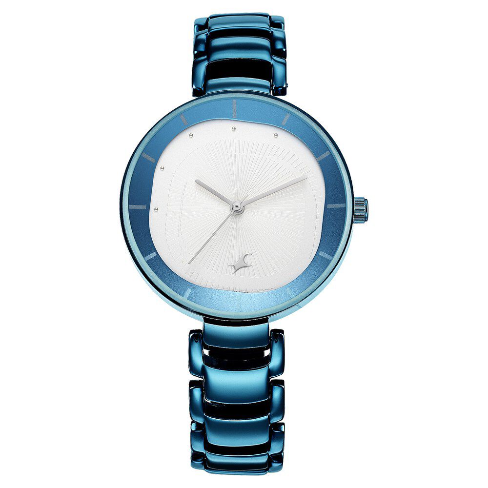 Fastrack Style Up Quartz Analog Silver Dial Metal Strap Watch for