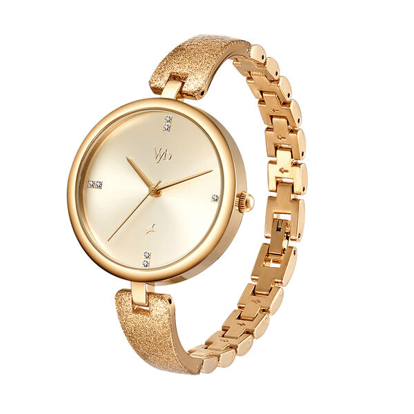 Fastrack Vyb Diva Quartz Analog Rose Gold Dial Metal Strap Watch for Girls - image number 3