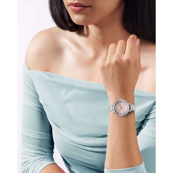 Fastrack Stunners X Quartz Analog Pink Dial Stainless Steel Strap Watch For Girls - image number 5