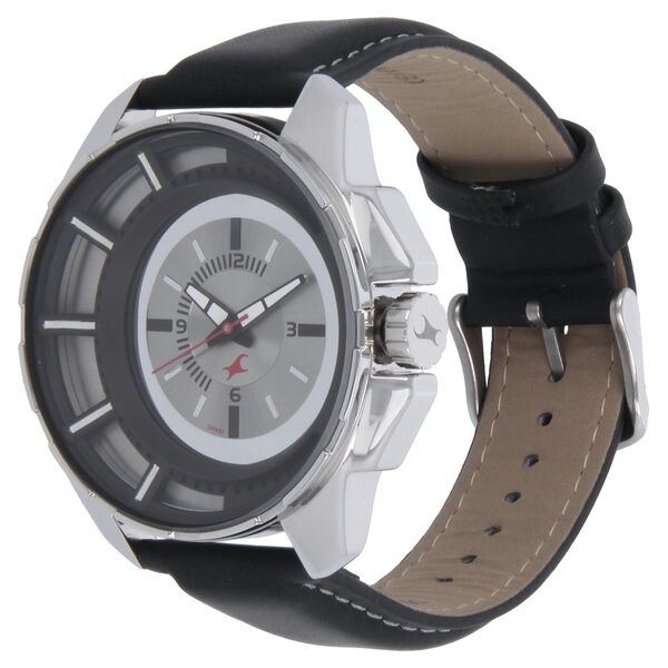 Fastrack Quartz Analog Grey Dial Leather Strap Watch for Guys - image number 1