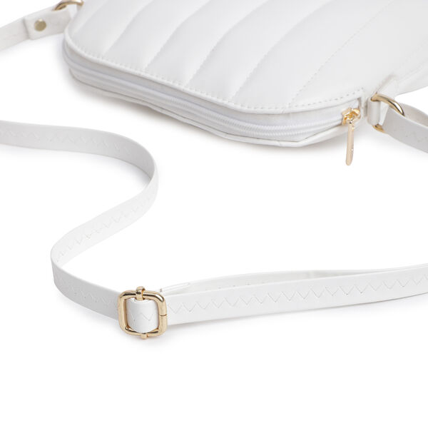 Fastrack Modern Quilted Sling Bag for Women | Trendy, Spacious Bag for Girls, Ladies, Women | Everyday Casual Bag Made from High Quality Faux Leather (White) - image number 4