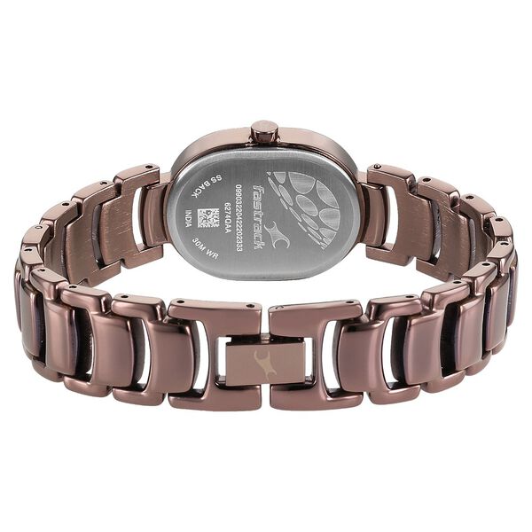 Fastrack Uptown Retreat Quartz Analog Brown Dial Metal Strap Watch for Girls - image number 5