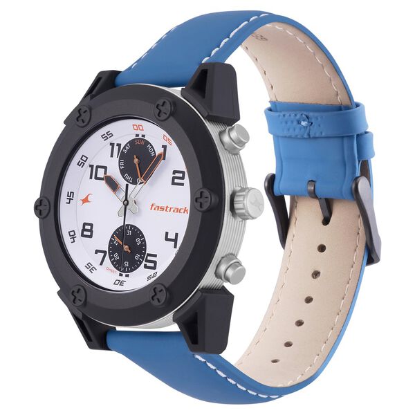 Fastrack Modular Quartz Analog White Dial Leather Strap Watch for Guys - image number 2