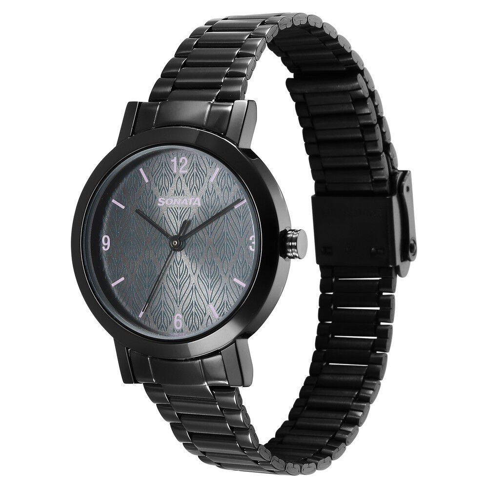 Sonata ladies watch black store