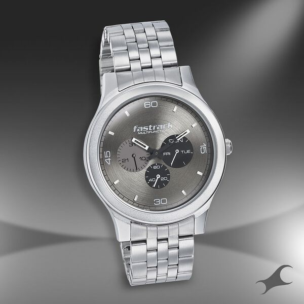 Fastrack Dial It Up Quartz Multifunction Grey Dial Stainless Steel Strap Watch for Guys - image number 0