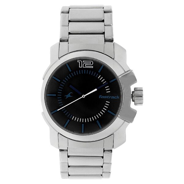 Fastrack Quartz Analog Black Dial Stainless Steel Strap Watch for Guys - image number 0