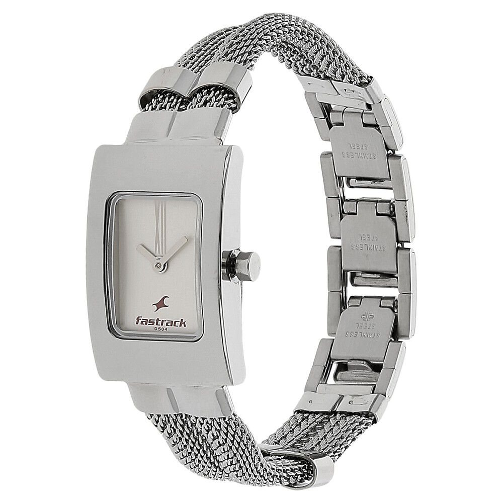 Fastrack silver chain watches for ladies sale