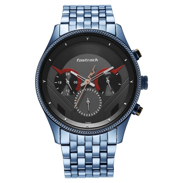 Fastrack Thor Quartz Multifunction Grey Dial Metal Strap Watch for Guys - image number 2