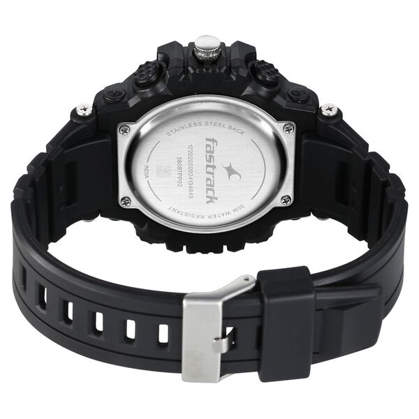 Fastrack StreetStyle Quartz Digital Black And Red Dial Black PU Strap Unisex Watch - image number 4