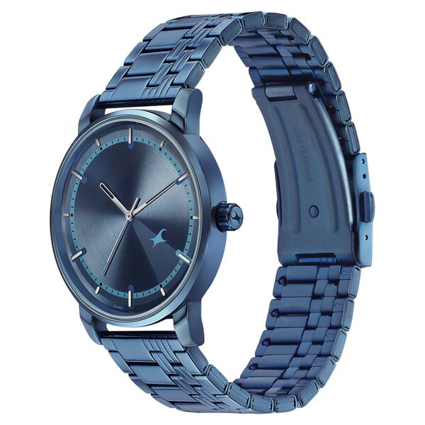 Fastrack Style Up Blue Dial Stainless Steel Strap Watch for Guys - image number 2