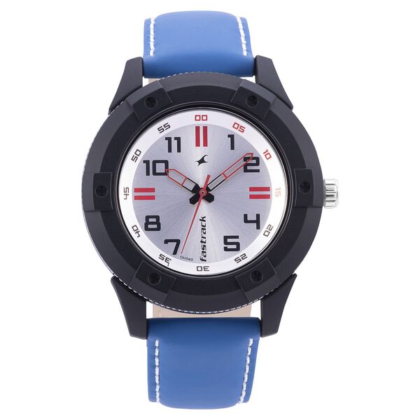 Fastrack Modular Quartz Analog Silver Dial Leather Strap Watch for Guys - image number 1
