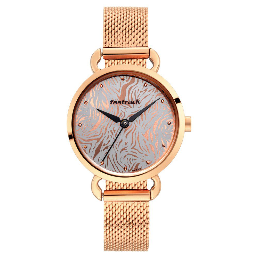 Fastrack Animal Print Quartz Analog Bicolour Dial Stainless Steel