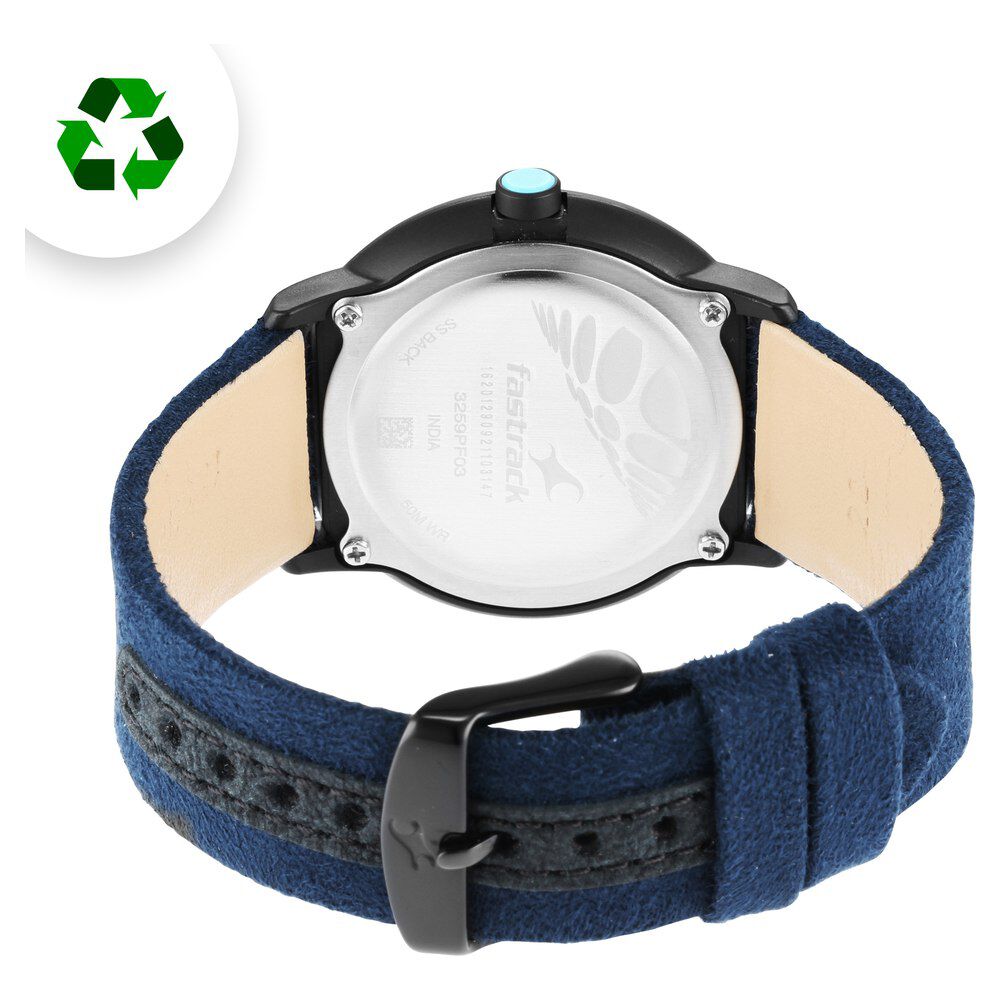Buy Online Fastrack Revibe Quartz Analog Blue Dial Fabric Strap Watch for Guys 3259pf03 p Fastrack