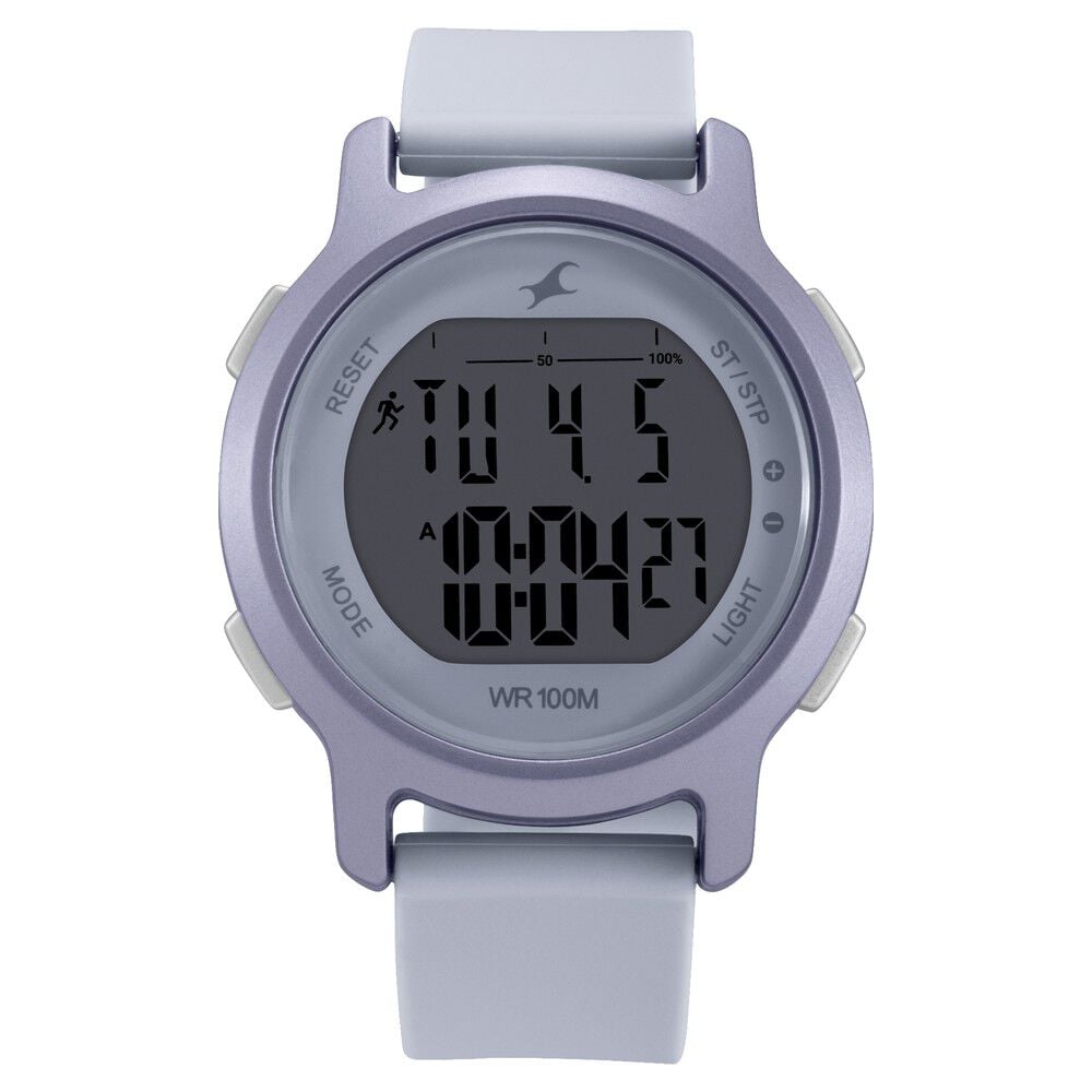 Fastrack Street Line Digital Dial Purple Silicone Strap Watch for