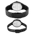 Fastrack Mixmatched Quartz Analog Black Dial Black Stainless Steel Strap Watch For Couple - image number 4