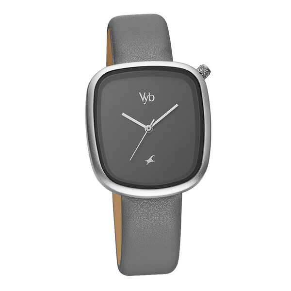 Fastrack Vyb Prodigy Quartz Analog Grey Dial Leather Strap Watch for Girls - image number 1