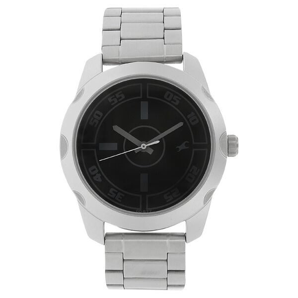 Fastrack Quartz Analog Black Dial Stainless Steel Strap Watch for Guys - image number 0
