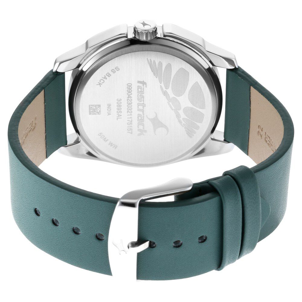 Fastrack Wear Your Look Quartz Analog Black Dial Leather Strap