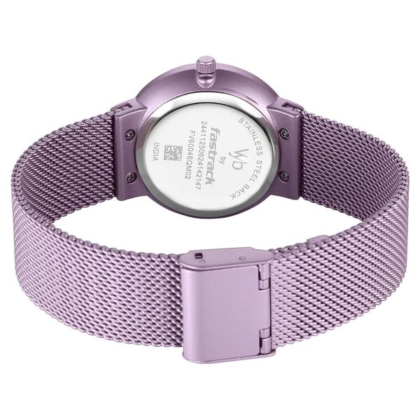Fastrack Vyb Bliss Quartz Analog Purple Dial Lavender Color Metal Strap Watch For Girls - image number 5