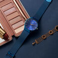 Fastrack Vyb Successor Quartz Analog Blue Dial Stainless Steel Strap Watch for Girls - image number 2