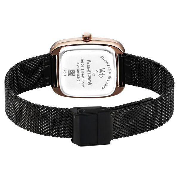 Vyb Minimalist By Fastrack Quartz Analog Black Dial Metal Strap Watch For Girls - image number 5
