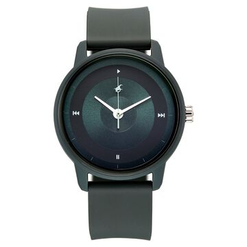 Fastrack Y2K Analog with Olive Green Dial Silicon Strap Watch for Guys