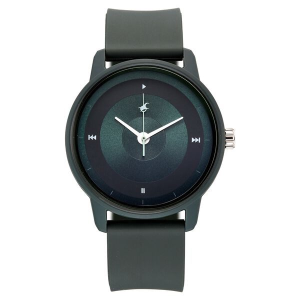 Fastrack Y2K Analog with Olive Green Dial Silicon Strap Watch for Guys - image number 0