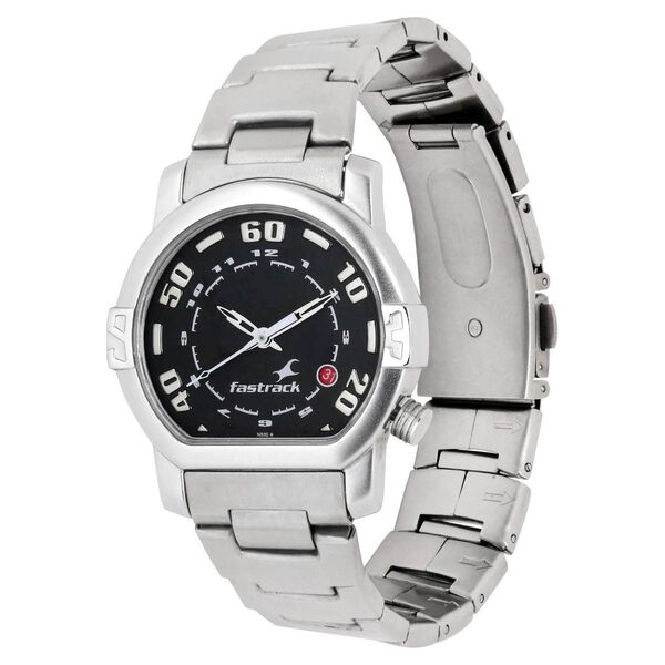 Fastrack Quartz Analog Black Dial Stainless Steel Strap Watch for Guys - image number 1