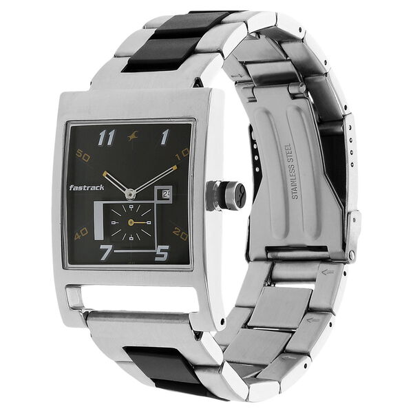 Fastrack Quartz Analog Black Dial Stainless Steel Strap Watch for Guys - image number 1