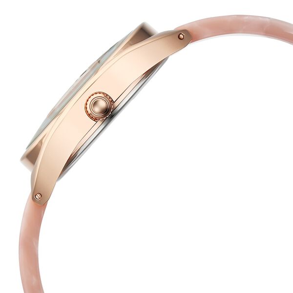 Fastrack Younique Quartz Analog Pink Color Mother Of Pearl Dial Acetate And Metal Strap Watch For Girls - image number 3