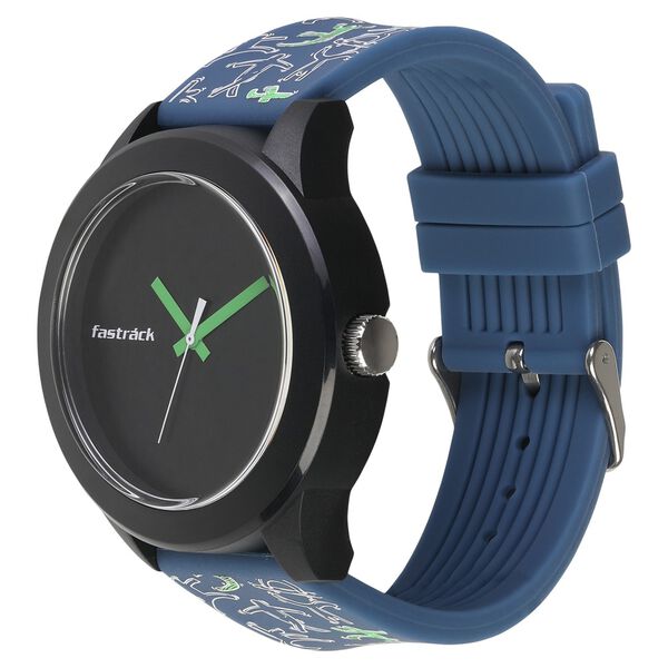 Fastrack Quartz Analog Black Dial Silicone Strap Watch for Unisex - image number 2