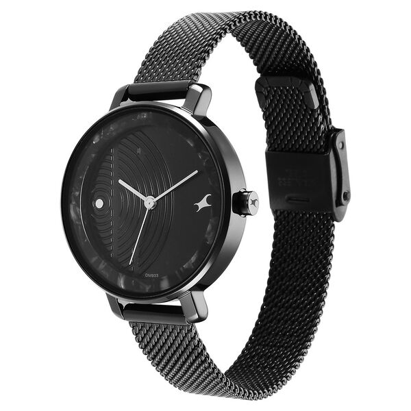 Fastrack Younique Quartz Analog Black Dial Stainless Steel Strap Watch for Girls - image number 3
