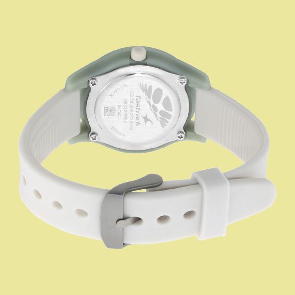 Fastrack Monochrome Quartz Analog Grey Dial Silicone Strap Watch for Girls - image number 4