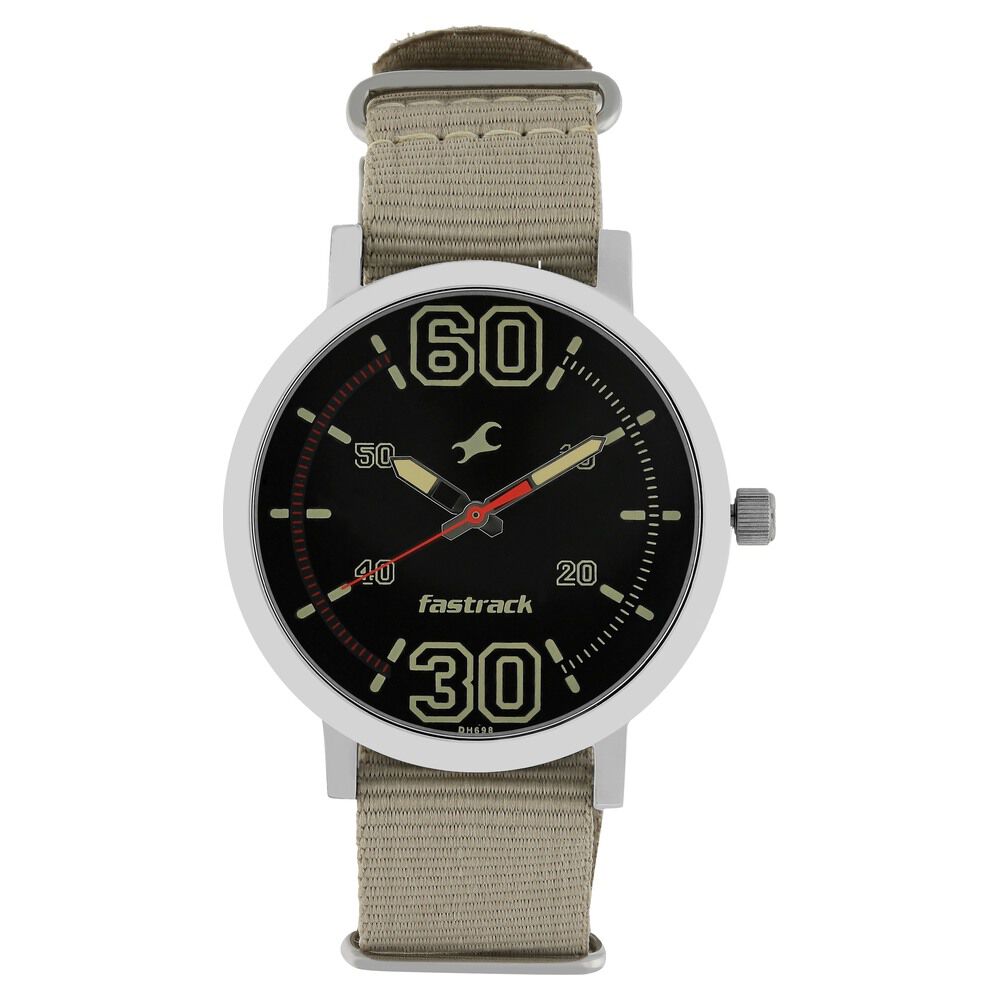 Buy Online Fastrack Fundamentals Quartz Analog Black Dial Plastic Strap Watch for Guys nl38052sp01 Fastrack