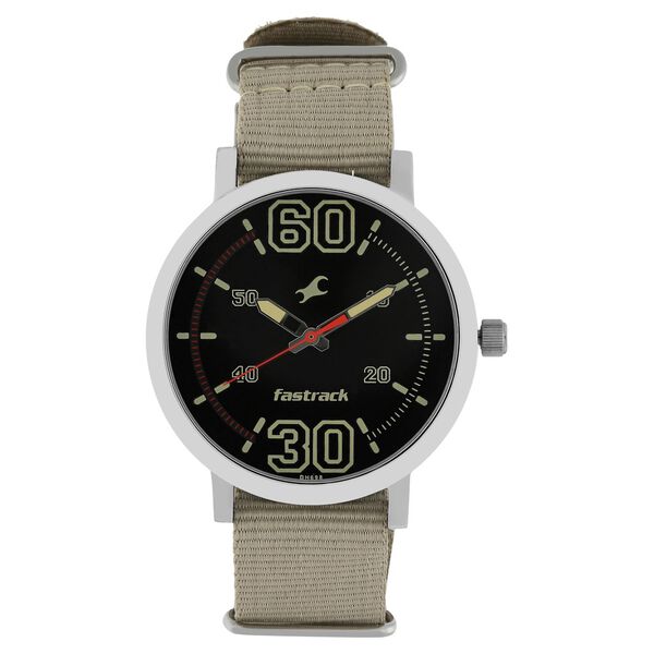 Fastrack Fundamentals Quartz Analog Black Dial Plastic Strap Watch for Guys - image number 0