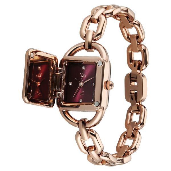 Vyb Prodigy By Fastrack Quartz Analog Maroon Dial Rose Gold Metal Strap Watch For Girls - image number 5