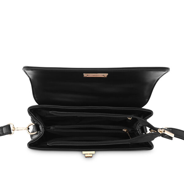 Fastrack Black Satchel with Gold Accents - image number 7