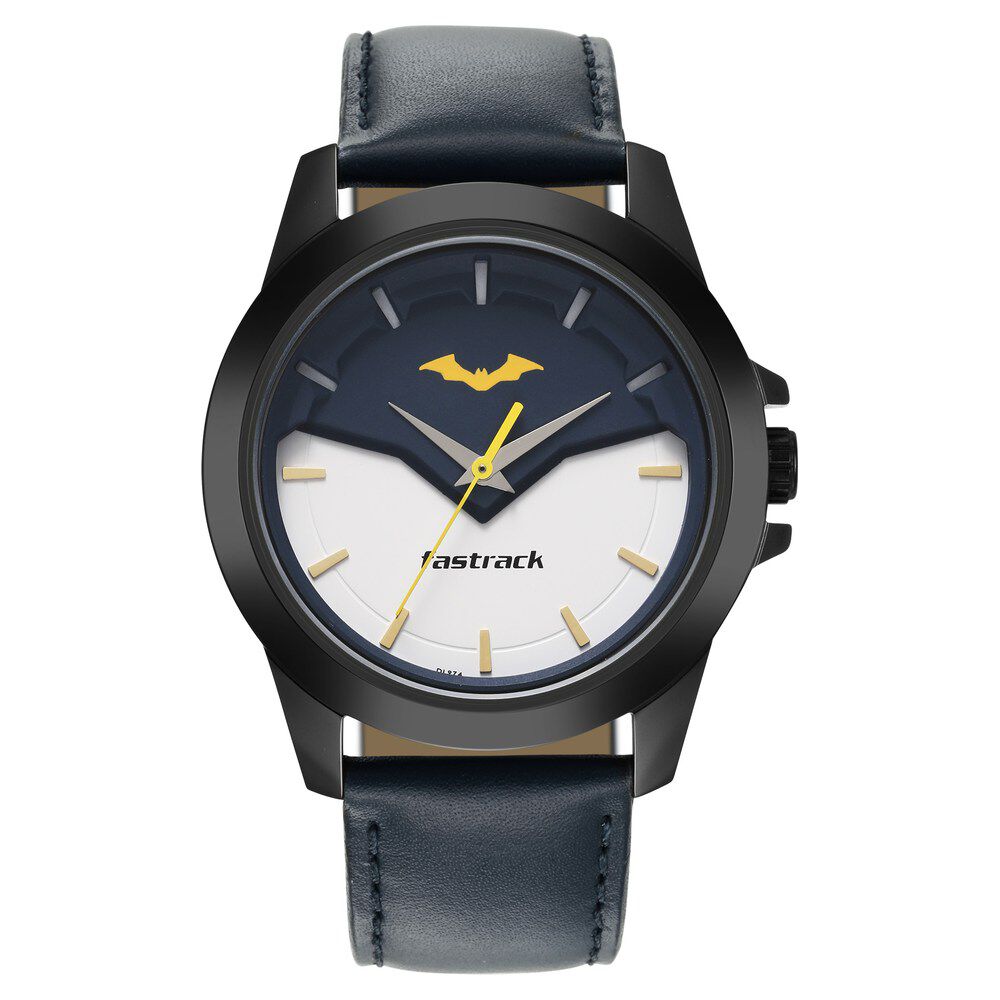 Buy Online Fastrack Batman Quartz Analog Blue Dial Leather Strap Watch for Guys 3210nl03 Fastrack