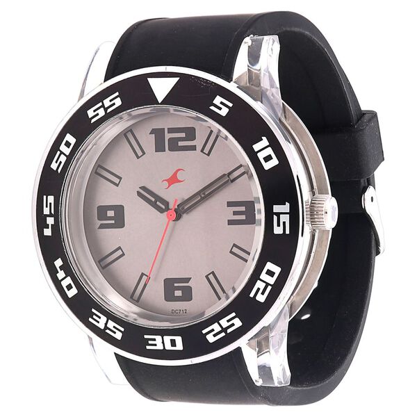 Fastrack Quartz Analog Grey Dial Plastic Strap Watch for Guys - image number 1