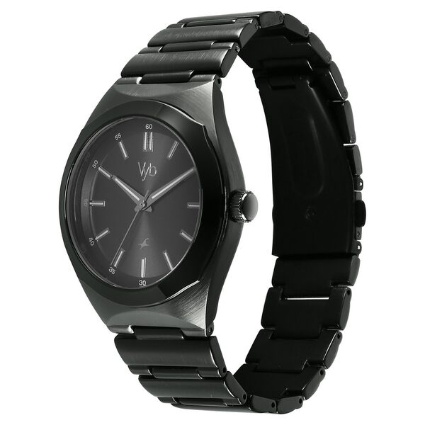 Vyb Arcane By Fastrack Quartz Analog Black Dial Metal Strap Watch For Guys - image number 3
