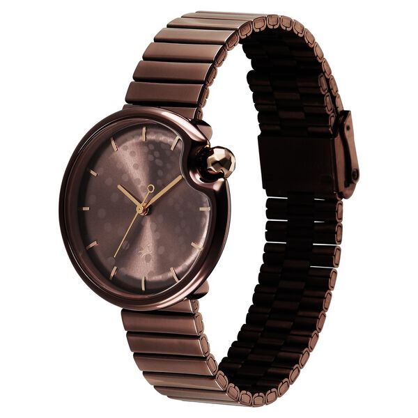 Fastrack Groove Analog with Brown Dial Brown Metal Strap Watch for Girls - image number 4