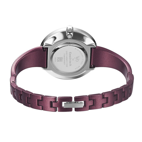 Fastrack Vyb Siren Quartz Analog Maroon Dial Metal Strap Watch for Girls - image number 5