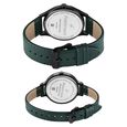 Fastrack Mixmatched Quartz Analog Black Dial Green Leather Strap Watch For Couple - image number 4