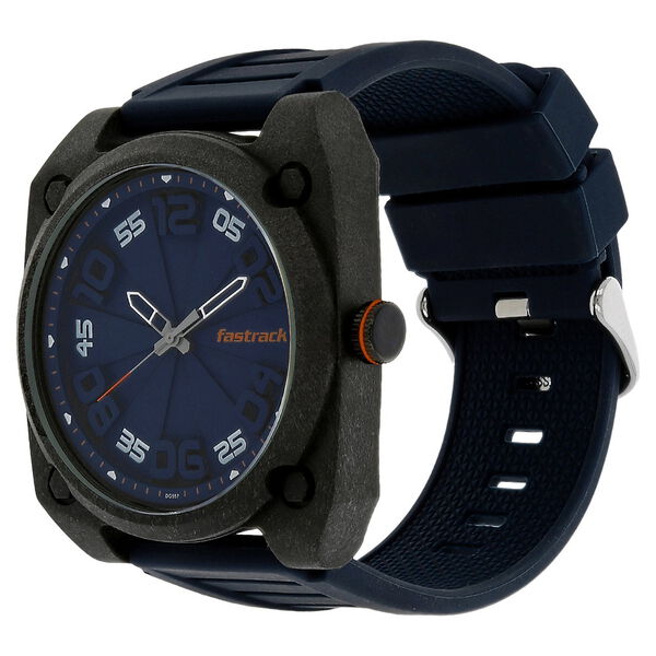 Fastrack Light Weight Quartz Analog Blue Dial Silicone Strap Watch for Guys - image number 1