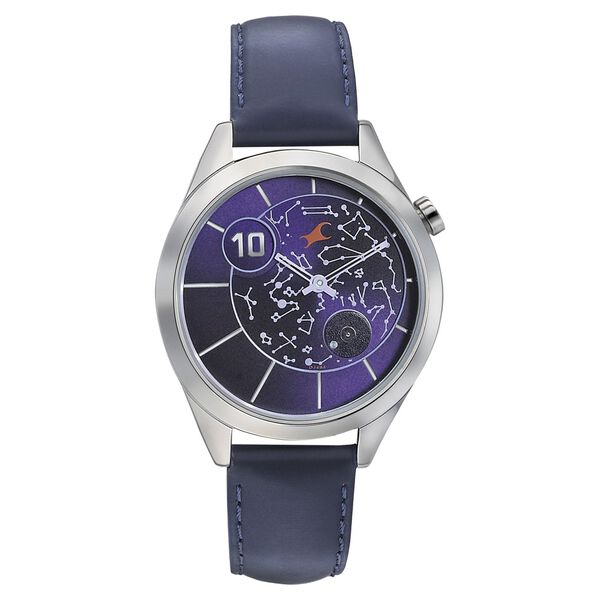 Fastrack Space Rover Quartz Analog Purple Dial Leather Strap Watch for Girls - image number 1