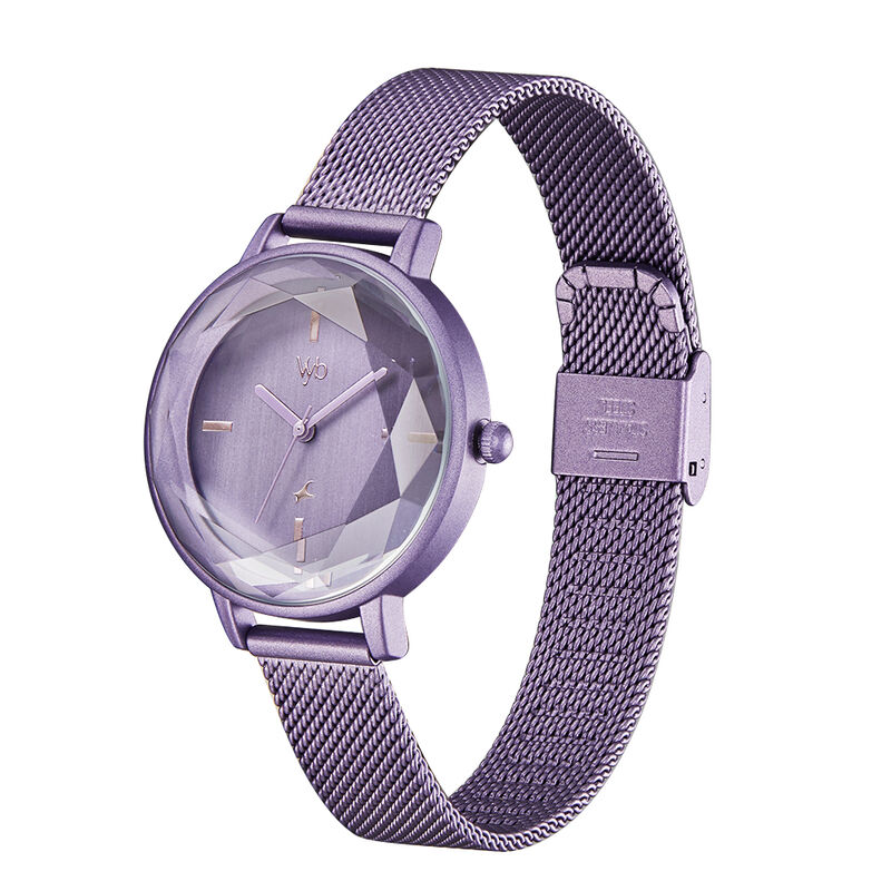 Vyb by Fastrack Quartz Analog Purple Dial Stainless Steel Strap Watch for Girls - image number 3