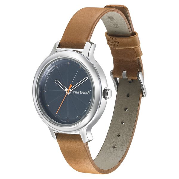 Fastrack Quartz Analog Black Dial Leather Strap Watch for Girls - image number 2