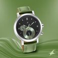 Fastrack Tick Tock Quartz Multifunction Black Dial Leather Strap Watch for Guys - image number 0